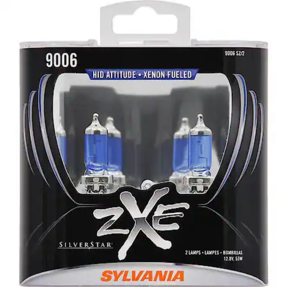 Sylvania 9006 SilverStar zXe: Halogen Headlight Bulb, White Light, 2 Pack HB4